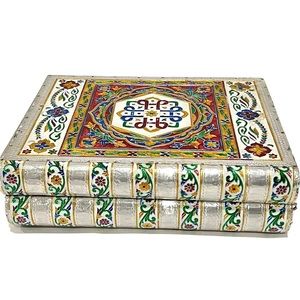 Vintage India Decorative Colorful Lockable Jewelry Box Stash Box Hidden Book